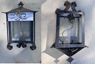 Farol Rústico Forja y Cerámica Artesanal E27