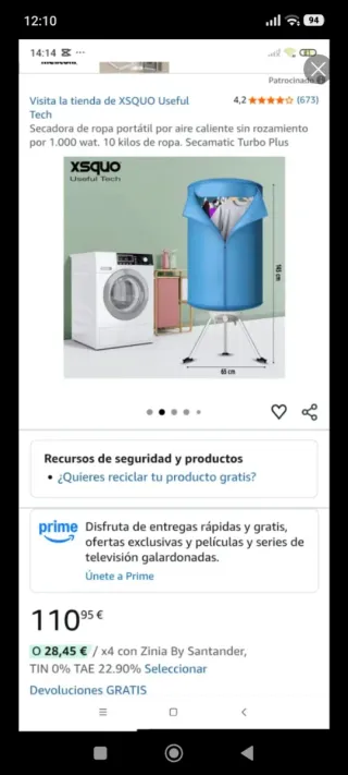 Secador de ropa portátil Secamatic