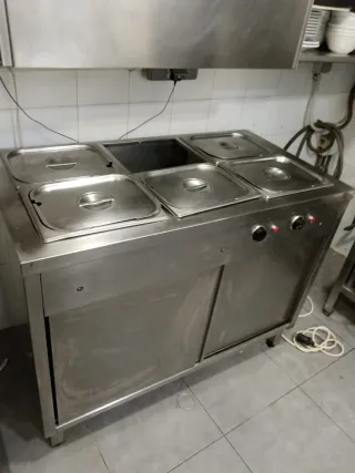 Mesa Caliente Acero Inox. 8 Bandejas