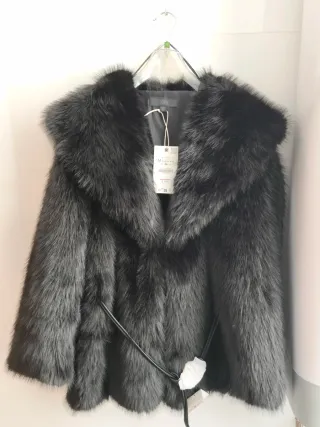 Abrigo Zara Negro Talla M Nuevo