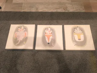 Pack 3 Cuadros Infantiles Animales