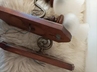 2 Apliques de pared madera y cristal