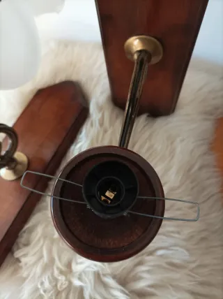 2 Apliques de pared madera y cristal