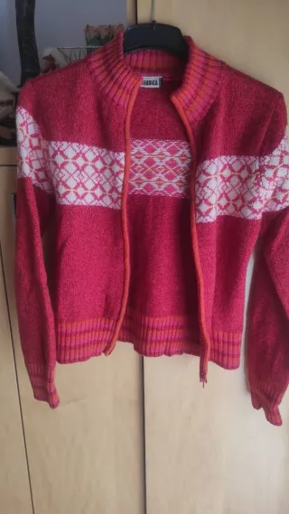 Chaqueta JESSICA lana rosa y roja