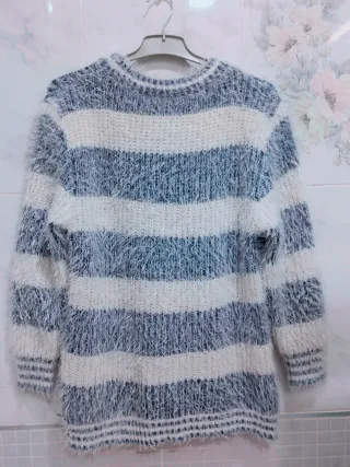 Jersey punto peluche rayas.