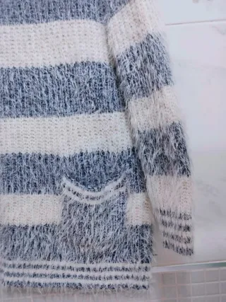 Jersey punto peluche rayas.