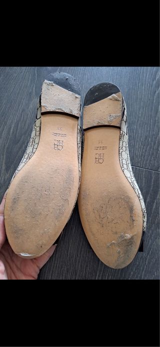 Manoletinas Carolina Herrera Beige y Marrón