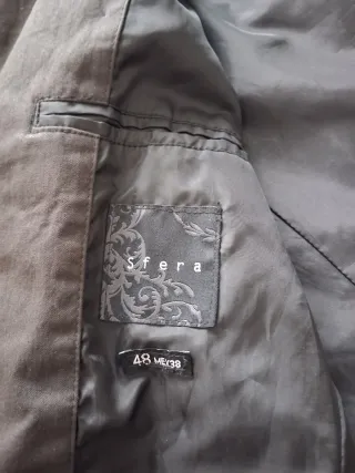 Gabardina mujer azul gris T.42