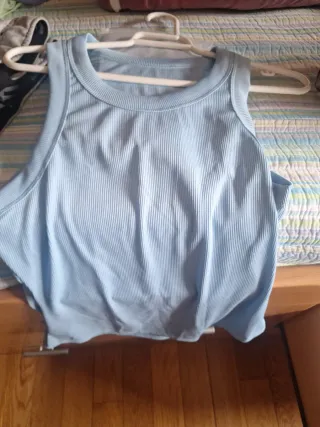 Camiseta Gym Tirantes Mujer Azul Talla L