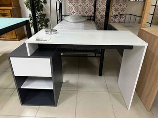 Escritorio con cajón, Roble o Blanco /Gris grafito