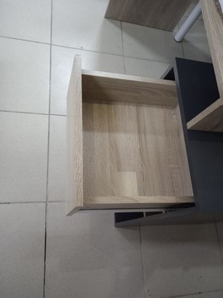 Escritorio con cajón, Roble o Blanco /Gris grafito