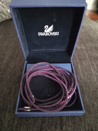 Pulsera Swarovski Morada y Rosa