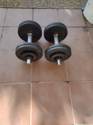 Mancuernas ajustables(2unidades 11kg cada una)