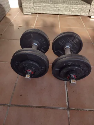 Mancuernas ajustables(2unidades 11kg cada una)