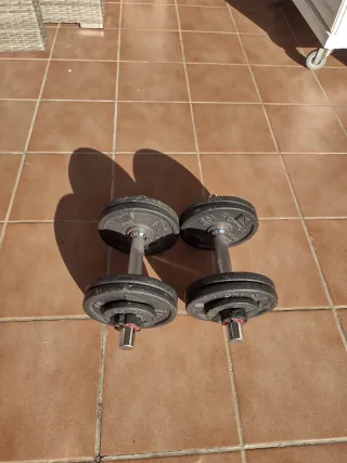 Mancuernas ajustables(2unidades 11kg cada una)