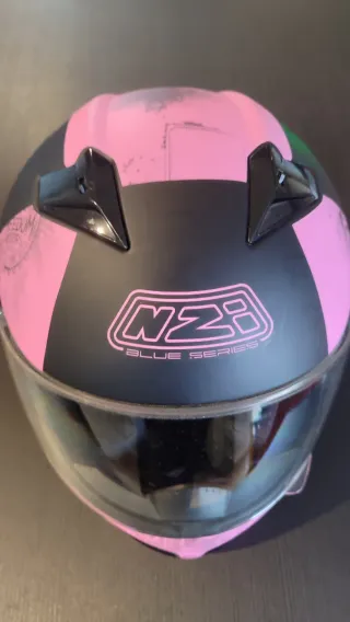 Casco NZI Negro y Rosa