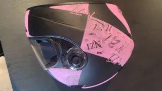 Casco NZI Negro y Rosa