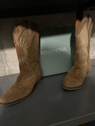 Botas Bosanova Piel Serraje Taupe Talla 39