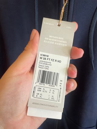 Chaqueta Adidas Azul Marino con Cremallera