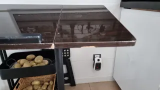 Mesa auxiliar portátil madera y metal