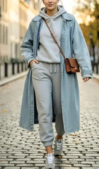 Chaqueta larga vaquera oversize