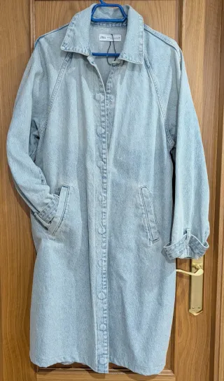 Chaqueta larga vaquera oversize