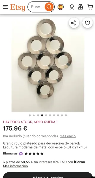 Espejo Decorativo Metal Plateado