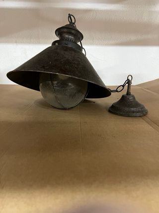 Lámpara vintage metal y cristal