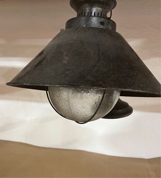 Lámpara vintage metal y cristal