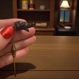 Antica spilla cane scultura fine '800