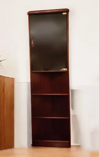 MUEBLE RINCONERA MADERA Y CRISTAL