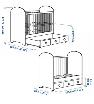 Cuna + cama infantil Ikea Gonatt con cajones