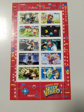 Lote Sellos Héroes de Videojuegos Francia 2005