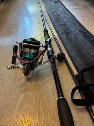 Caña y carrete Daiwa Emeraldas Eging calamar pesca