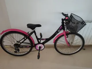 Bicicleta Junior 24 Negra y Rosa