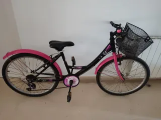 Bicicleta Junior 24 Negra y Rosa