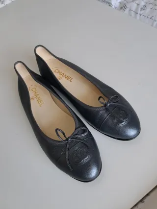 Bailarinas Chanel Gris azulado