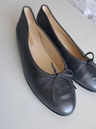 Bailarinas Chanel Gris azulado