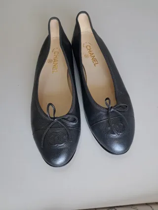 Bailarinas Chanel Gris azulado