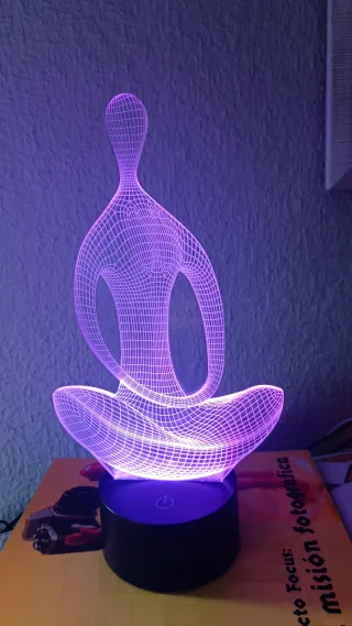 Lámpara 3D Yoga/Meditación multicolor
