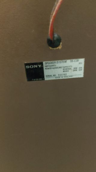 Altavoces Sony Columnas color madera marrón.