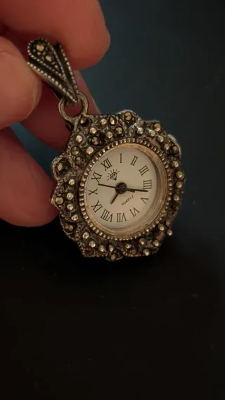 Reloj QUARTZ Vintage Plata 925 y Marcasitas
