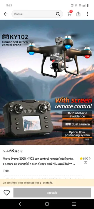 Drone KY102 con control remoto inteligente