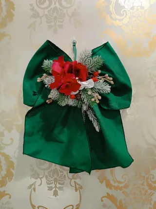 Fiocco natalizio verde e rosso in offerta