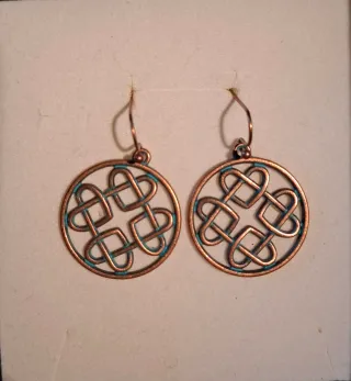 Pendientes Corazón Entrelazado dentro Círculo Azul