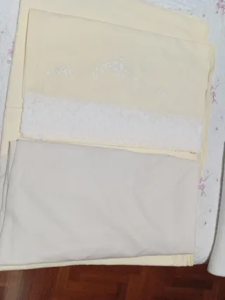 Juego sábana de algodón para cama 135 , bordado .