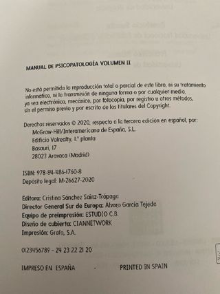 Manual de psicopatología, vol II