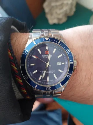 Reloj Swiss Military hanowa Azul y Plateado