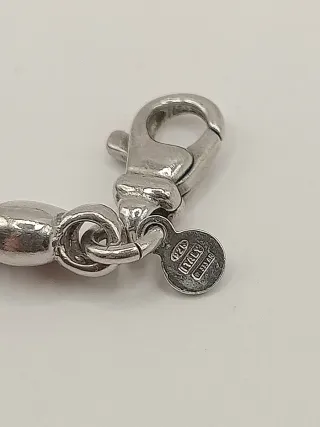 Braccialetto uomo placca argento 925 corda nautica