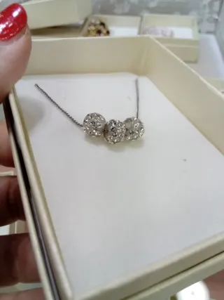 Collana in argento 925 con sfere Swarovs